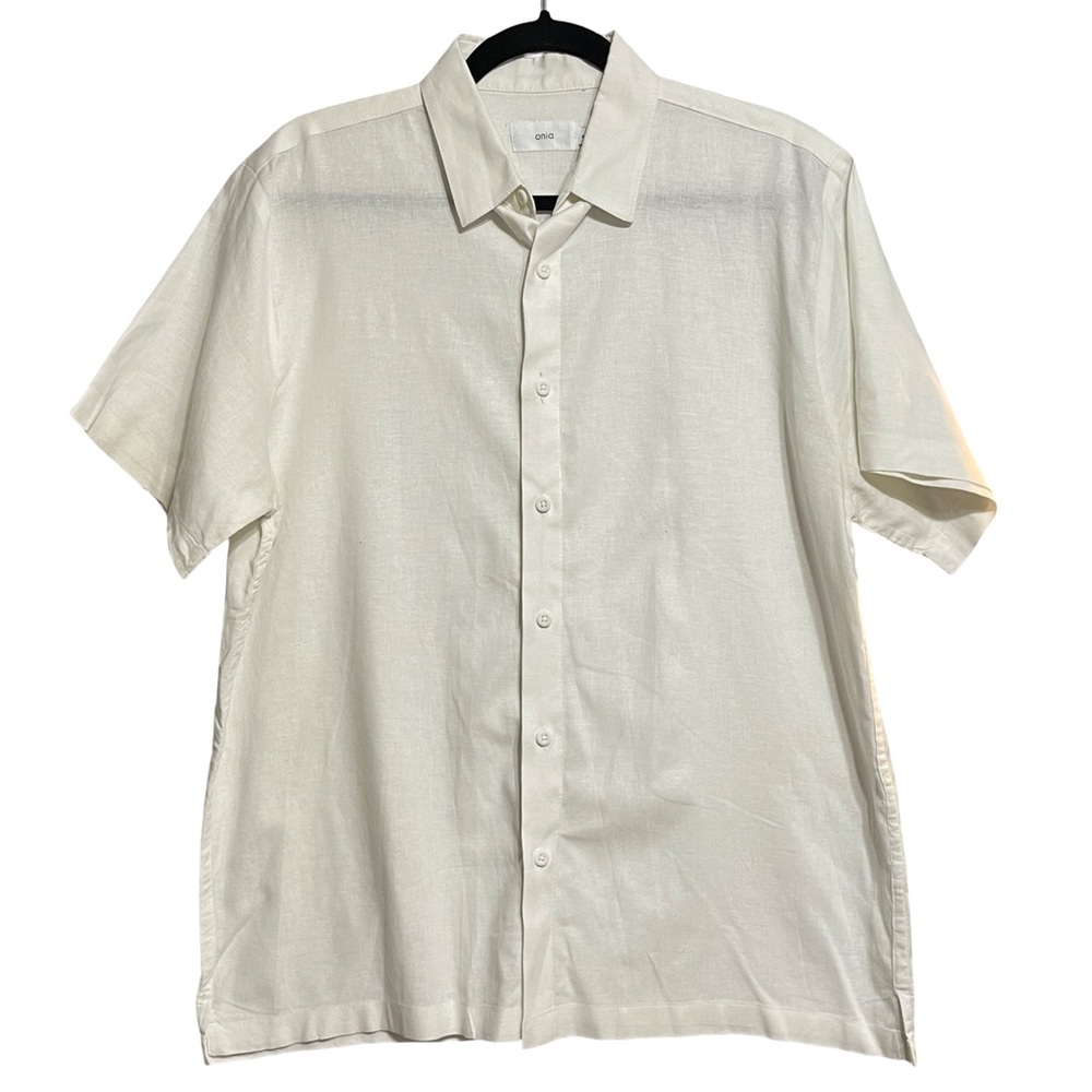 Onia Men’s Linen Blend Shirt Size M Casual Button Down Relaxed Fit